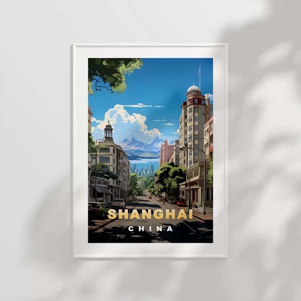 Şangayın Şehir Çizgileri Poster