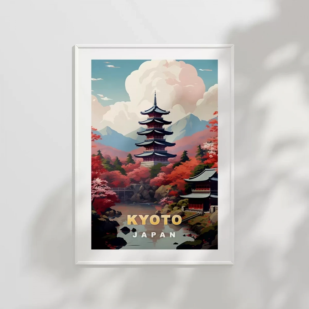 Sonbahar Kyoto Manzarası Poster