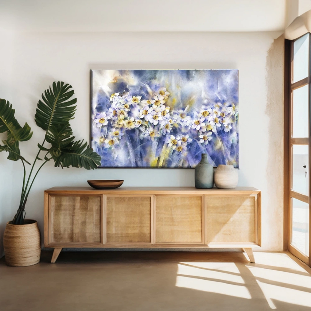 Soyut Papatya Bahçesi Kanvas Tablo