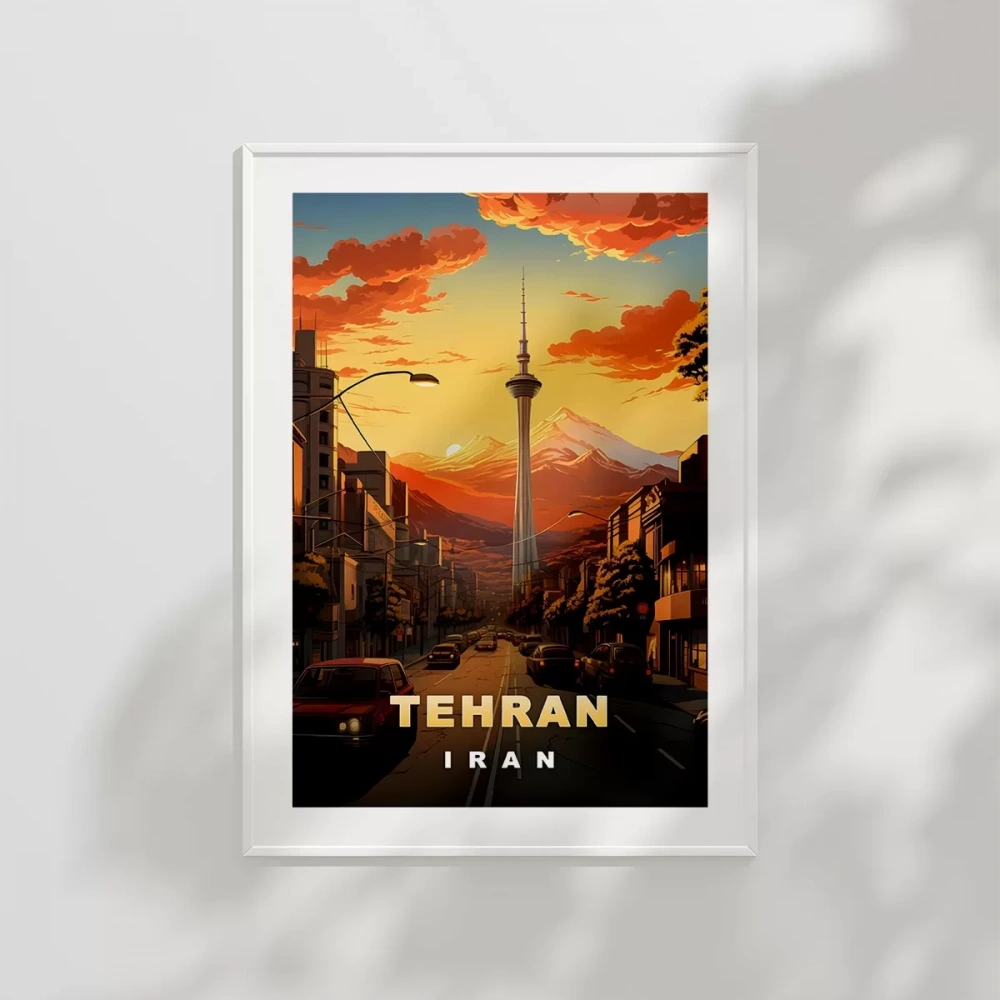Tahran’ın Zarif Silüeti ve Dağ Manzarası Poster