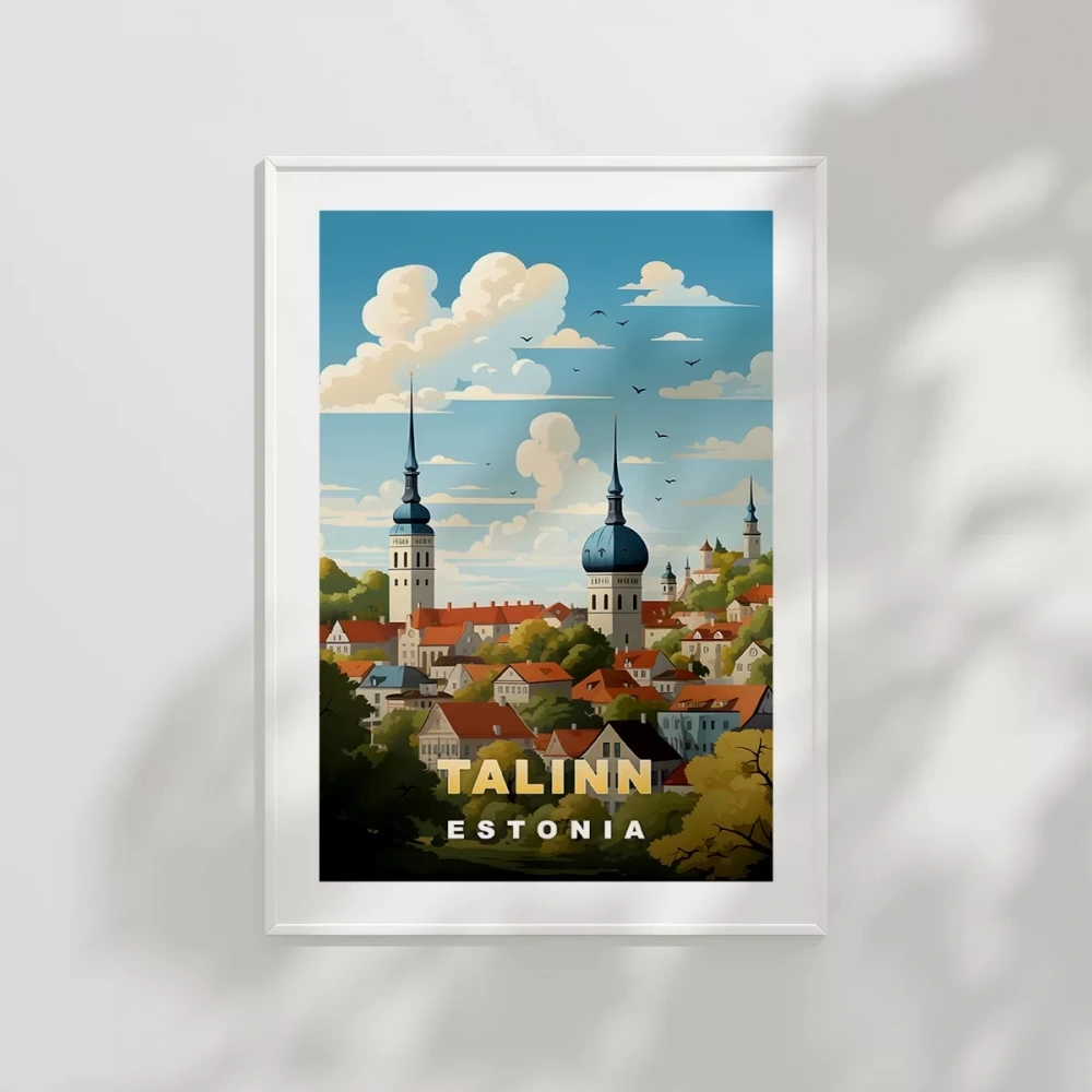 Tallinn Tarihi Şehir Manzarası Poster