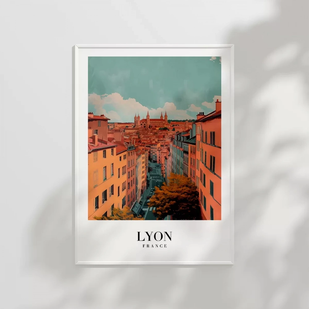 Tarihi Lyon Sokakları Dekoratif Poster