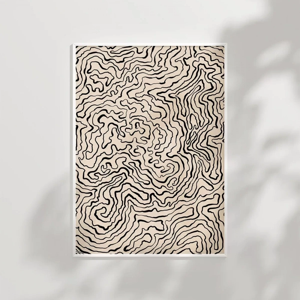 Topografik Harita Görünümlü Poster