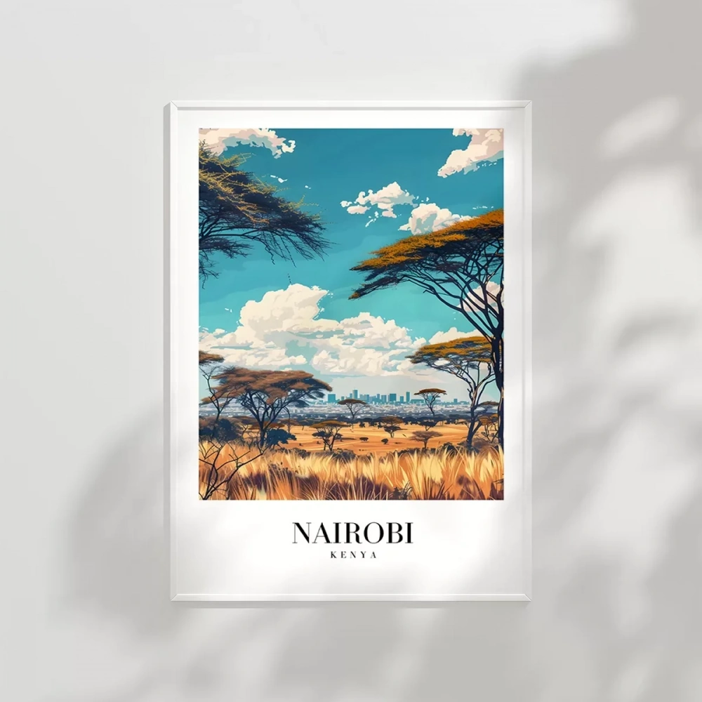 Vahşi Doğa ve Şehir Silüeti Poster