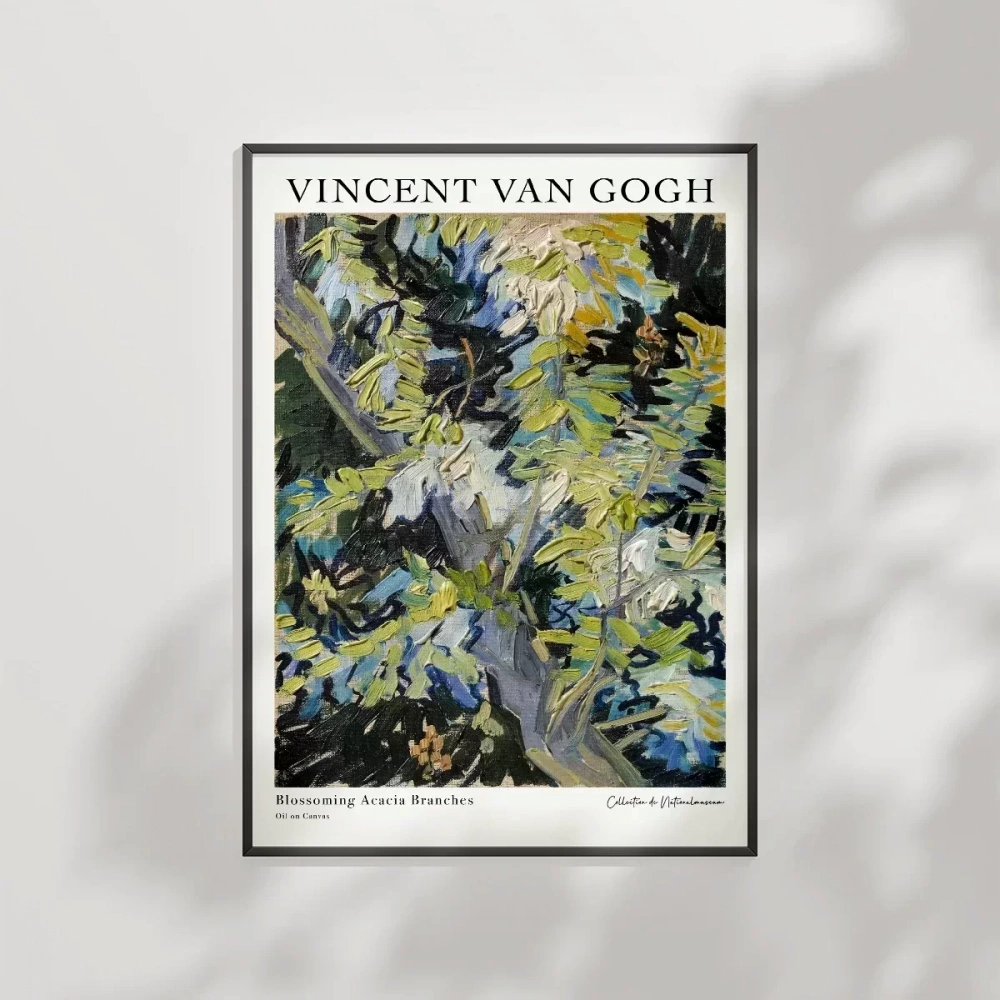 Van Gogh Çiçek Açan Akasya Dalları Poster