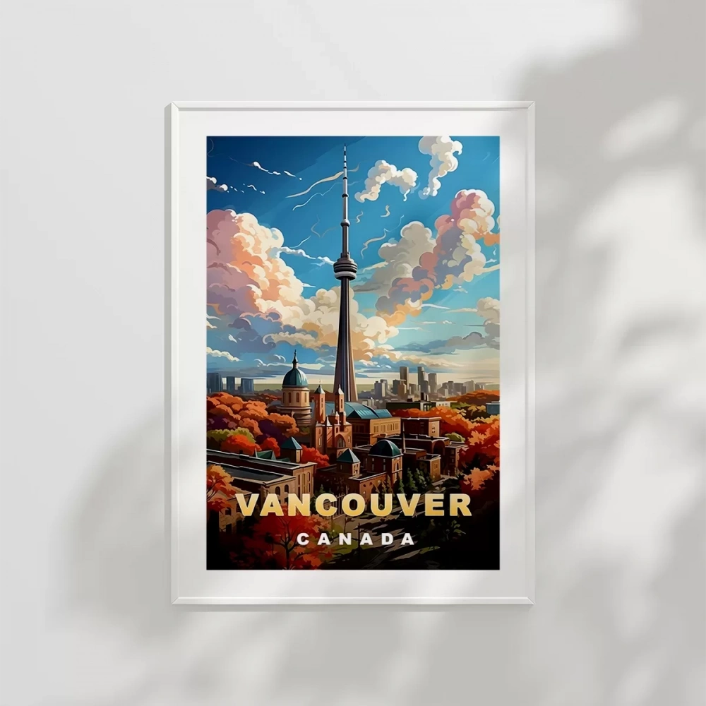 Vancouver ve Sonbahar Renkleri Şehir Poster