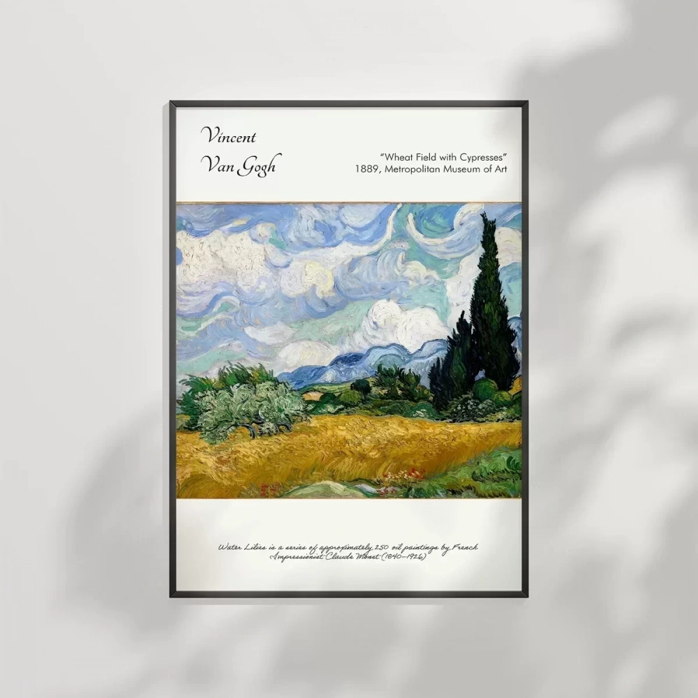 Vincent Van Gogh Buğday Tarlası ve Selviler (2) Poster