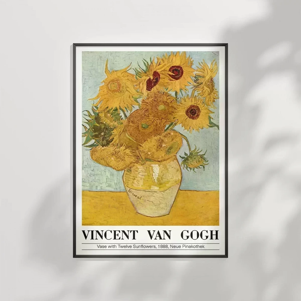 Vincent Van Gogh On İki Ayçiçekli Vazo Poster