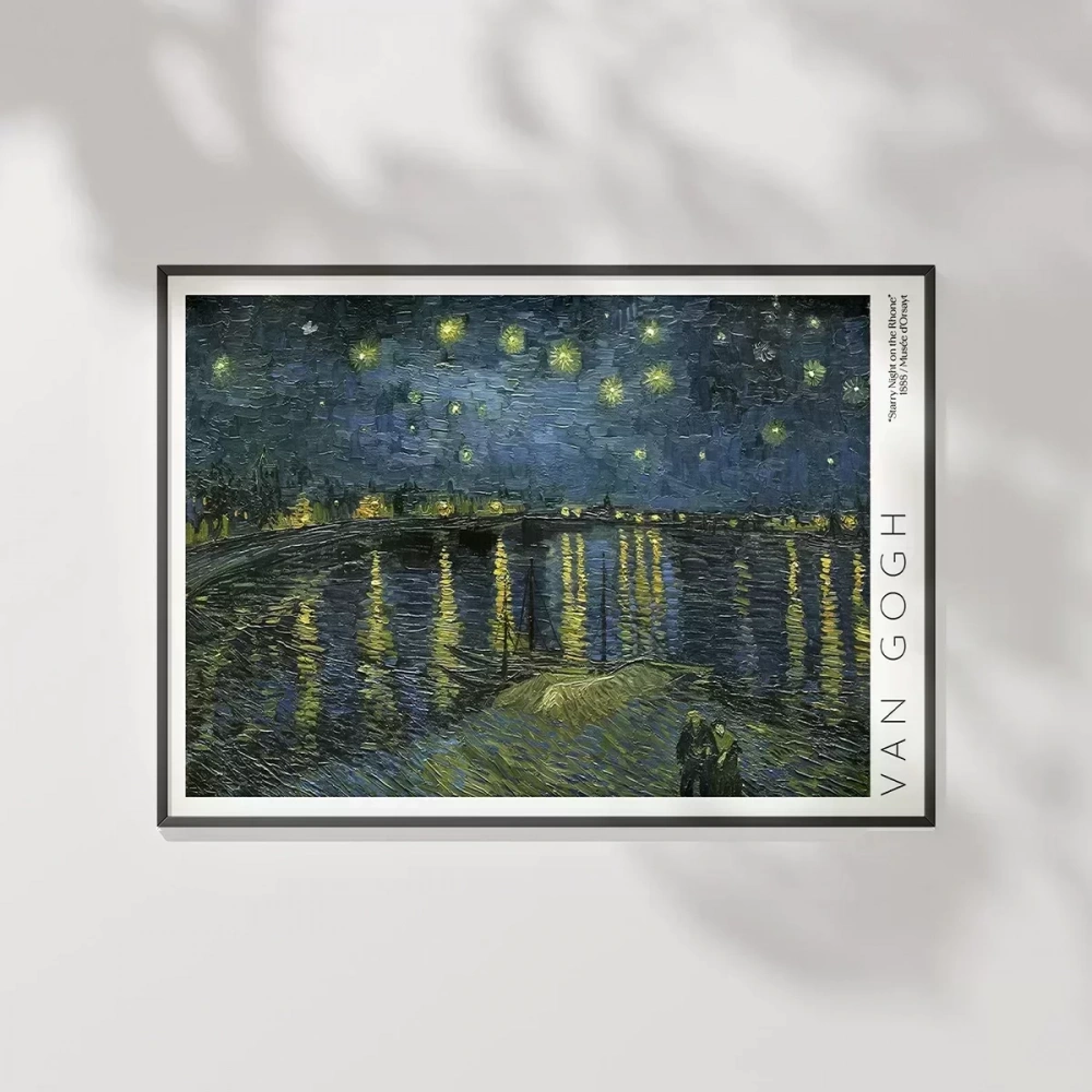 Vincent Van Gogh Rhoneda Yıldızlı Geceler Poster