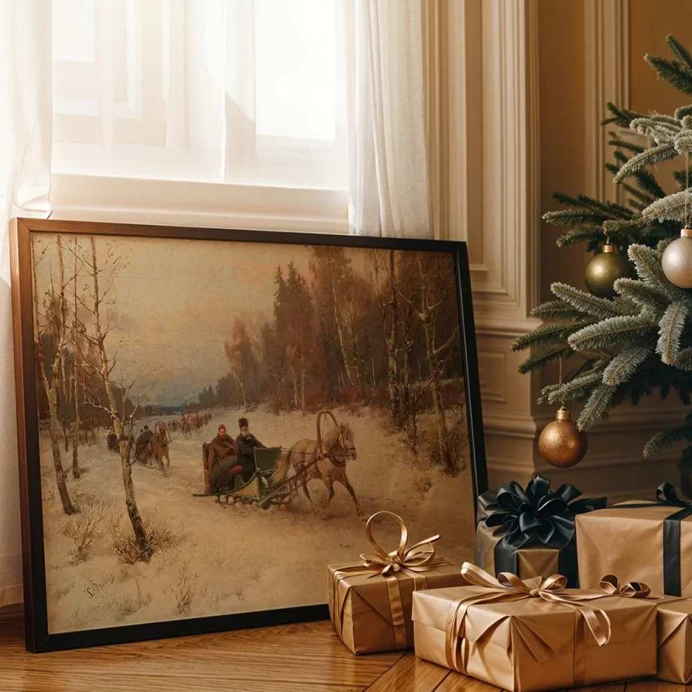 Vintage Kış Sahnesi Poster