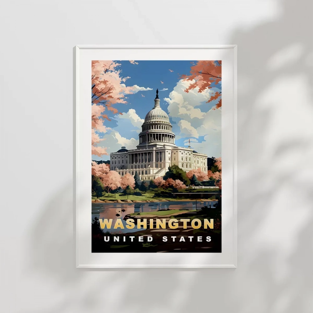 Washington Capitol Vintage Poster