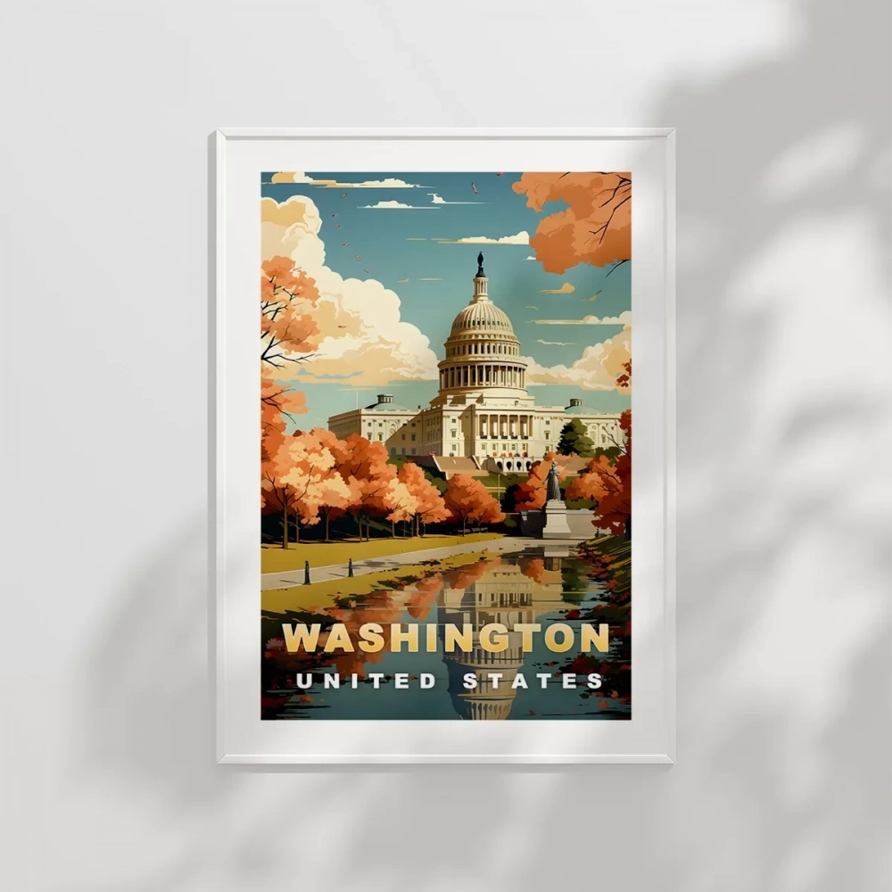 Washington D.C. Capitol Sanatsal Poster