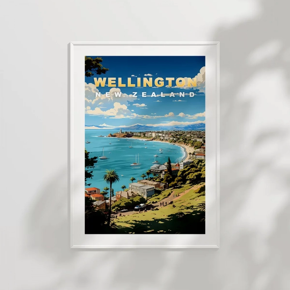 Wellington Sahil Manzarası Sanatsal Poster