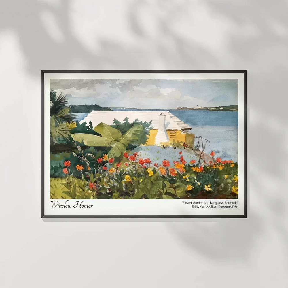 Winslow Homer Çiçek Bahçesi ve Bungalov Poster