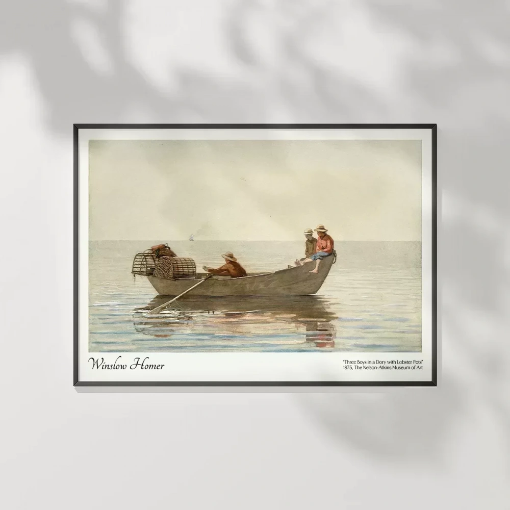 Winslow Homer Doryde Üç Erkek Çocuk Poster