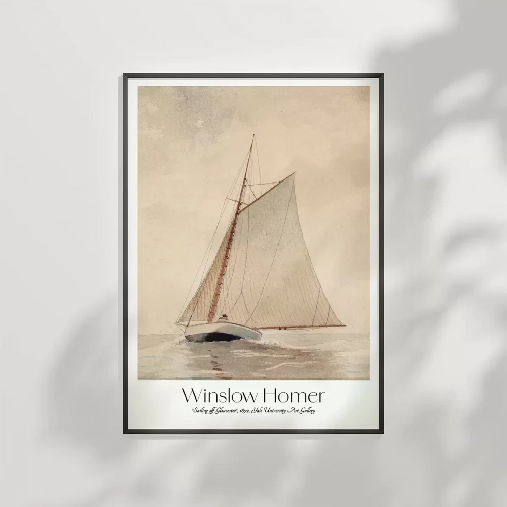 Winslow Homer Gloucester Açıklarında Yelken Açmak Poster