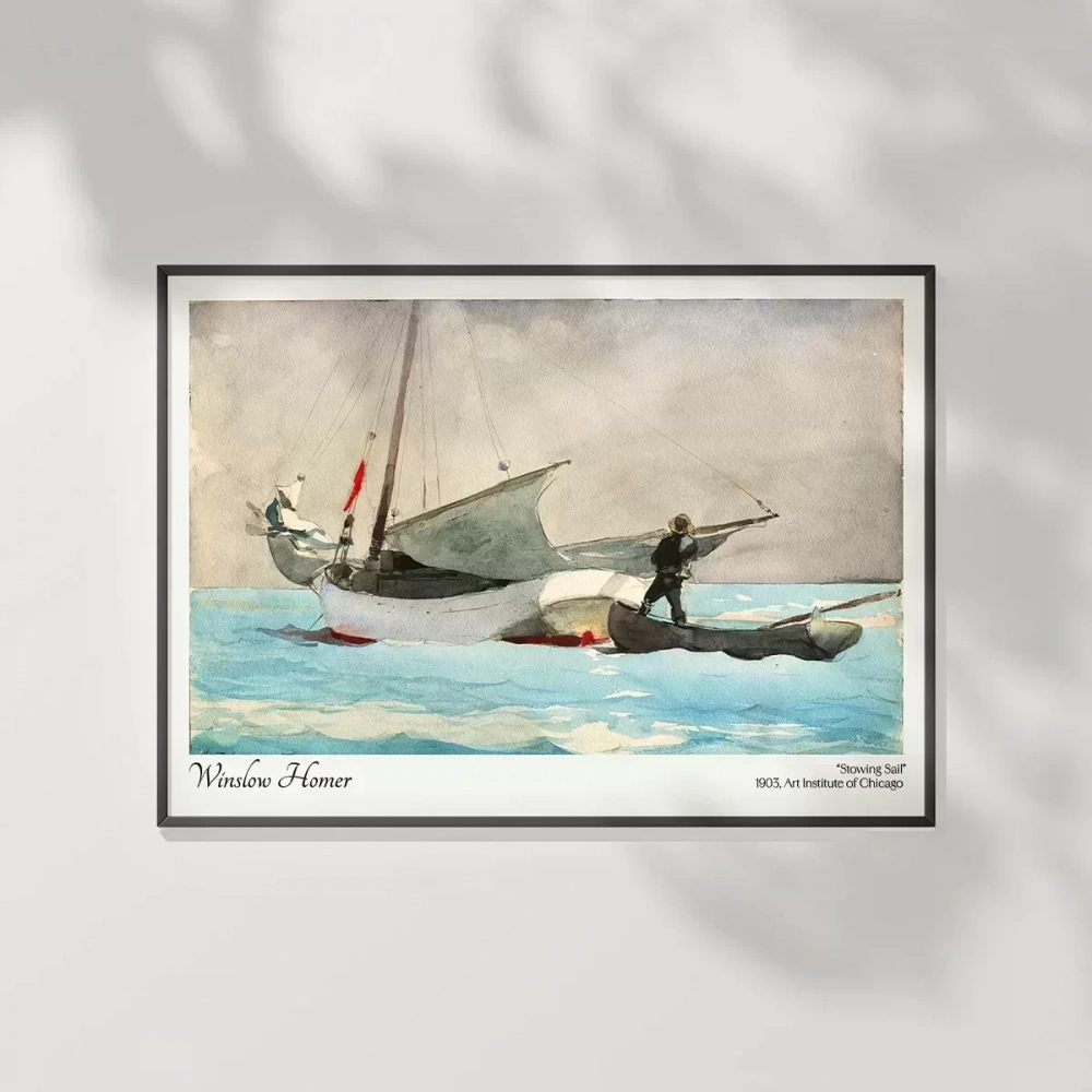 Winslow Homer Yelken İstifleme Poster
