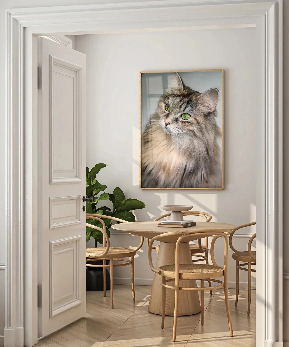 Uzun Tüylü Gri Kedi Poster