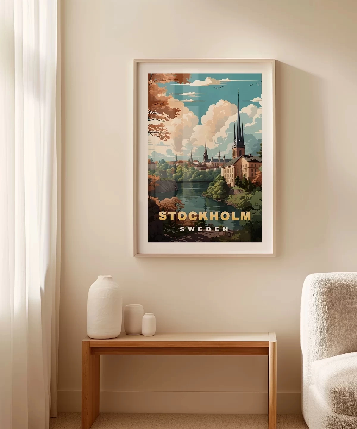 Çerçevesiz Poster Stockholm Şehir Manzarası
