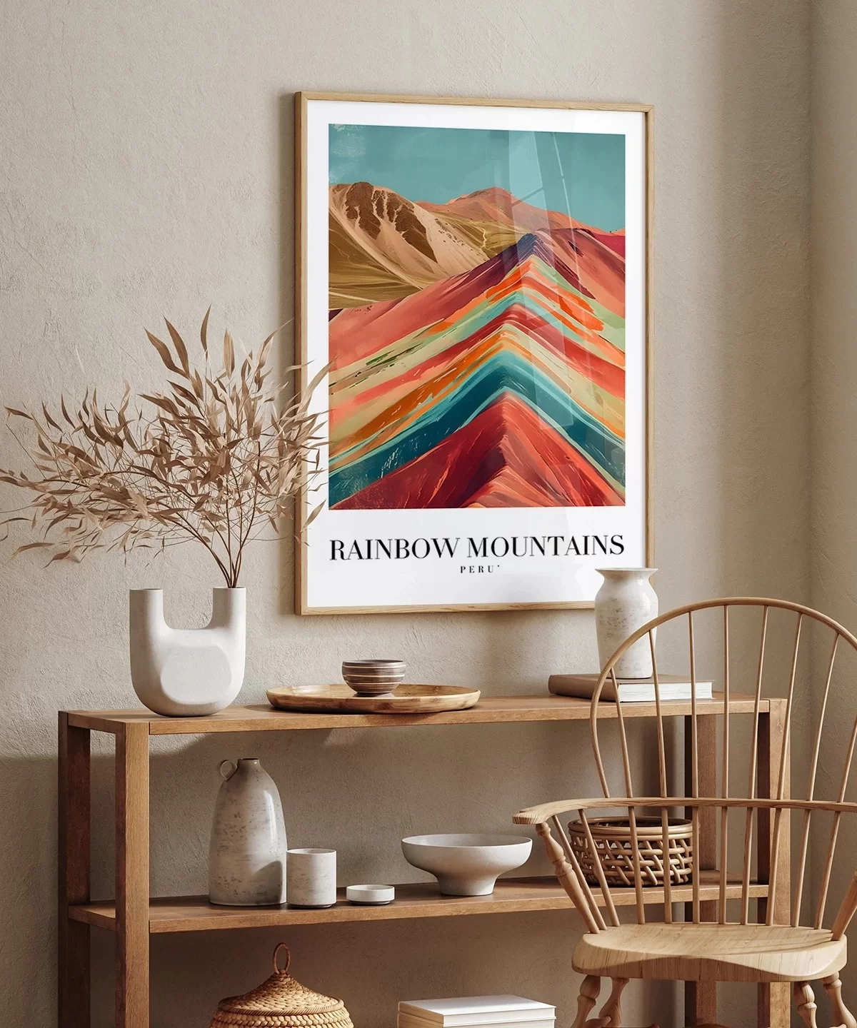Çerçevesiz Poster Rainbow Mountains Peru