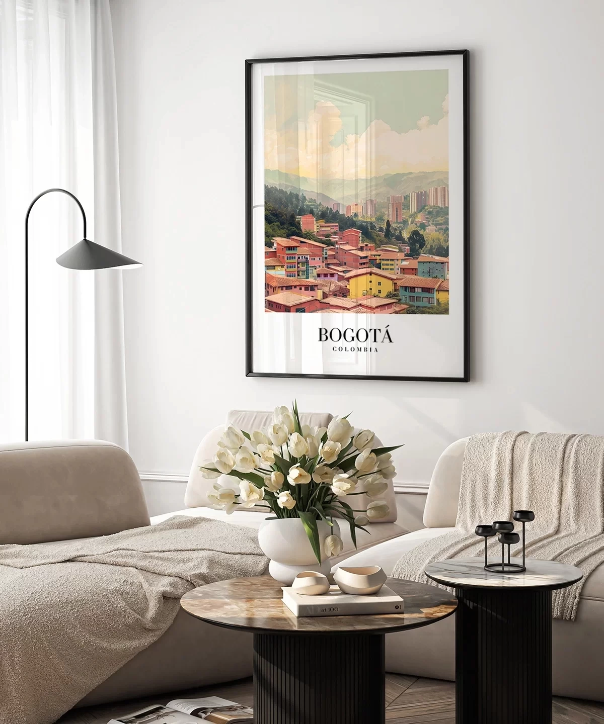 Çerçevesiz Poster Bogotánın Renkli Çatıları