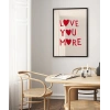 Love You More Kalp Motifli Poster