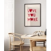 Love You More Kalp Motifli Poster