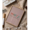 Çerçevesiz Poster Merry Christmas Tipografi