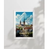 Cardiff Manzarası Galler Sanatsal Poster