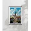 Cardiff Manzarası Galler Sanatsal Poster
