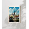 Cardiff Manzarası Galler Sanatsal Poster