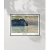 Claude Monet Uçurum, Erretat, Gün Batımı Poster