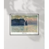 Claude Monet Uçurum, Erretat, Gün Batımı Poster