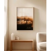 Çöl Gün Batımında Develer Poster