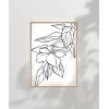 El Çizimi Çiçek ve Yaprak Motifli Minimalist Poster