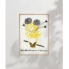 El Çizimi Vazo ve Çiçek Motifli Grafik Poster