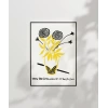 El Çizimi Vazo ve Çiçek Motifli Grafik Poster
