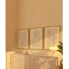 eyaz Çerçeveli Minimal Çizgi Sanatı 3lü Poster