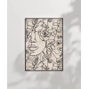 Floral Line Art Yüz İllüstrasyonu Poster