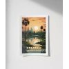 Gölet Kenarında Gün Batımı Poster