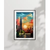 Gün Batımında New York Poster