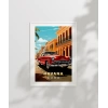 Havana Sokaklarında Klasik Bir Araba Poster