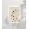 Hokusai Asma Üzerinde Küçük Kırmızı Çiçekler Poster