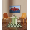 Kırmızı Balık Mavi Çizgiler Poster
