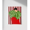 Kırmızı Çizgilerde Yeşil Kadın Poster