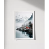 Kırmızı Ev ve Sisli Dağlar Poster