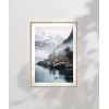 Kırmızı Ev ve Sisli Dağlar Poster