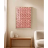 Kırmızı Love Yazılı Tekrarlı Desen Poster