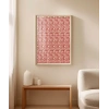 Kırmızı Love Yazılı Tekrarlı Desen Poster