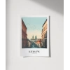 Krakow Tarihi Sokakları ve Silüeti Posteri